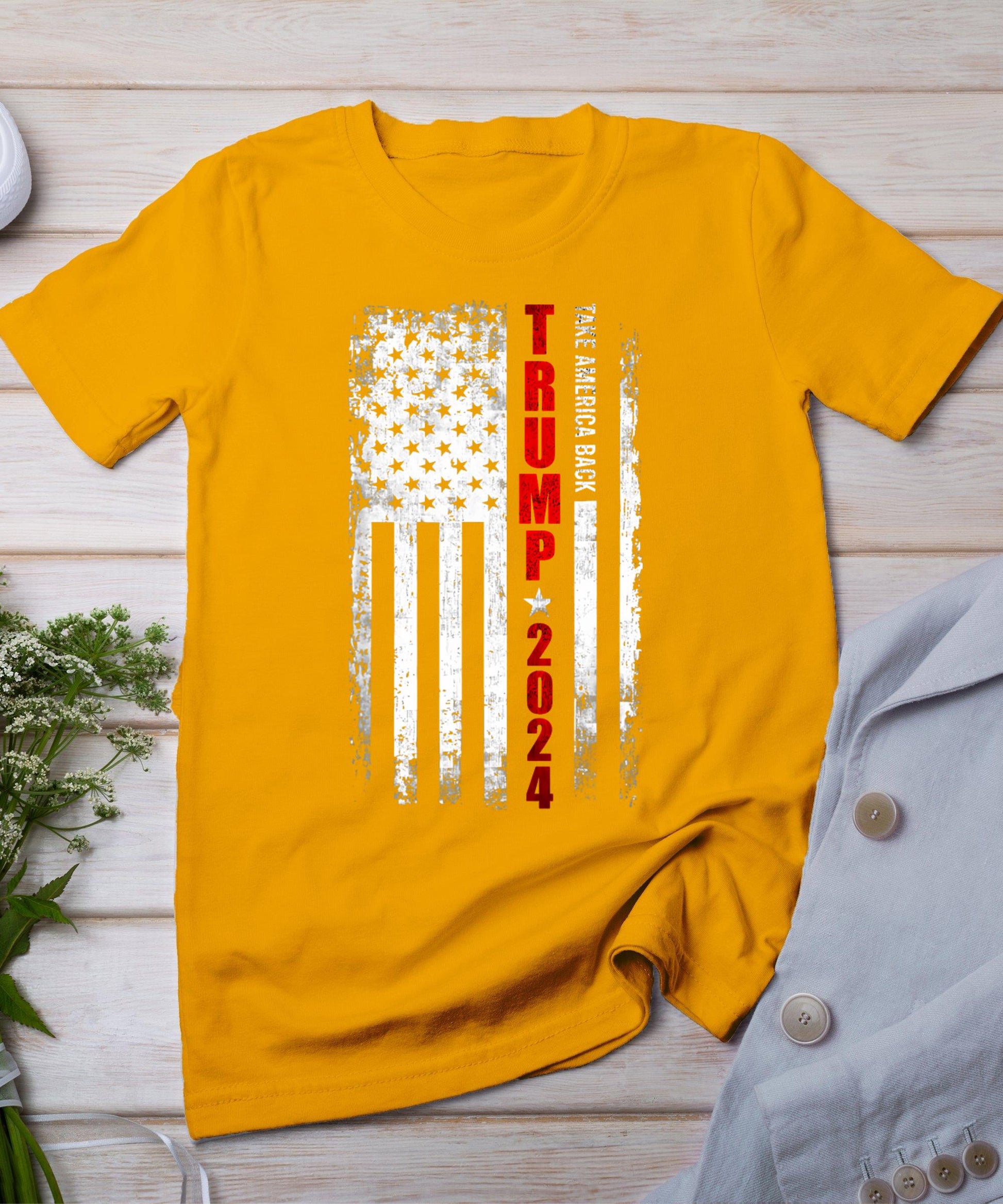 Donald Trump 2024 Take America Back American Flag Patriotic T-Shirt