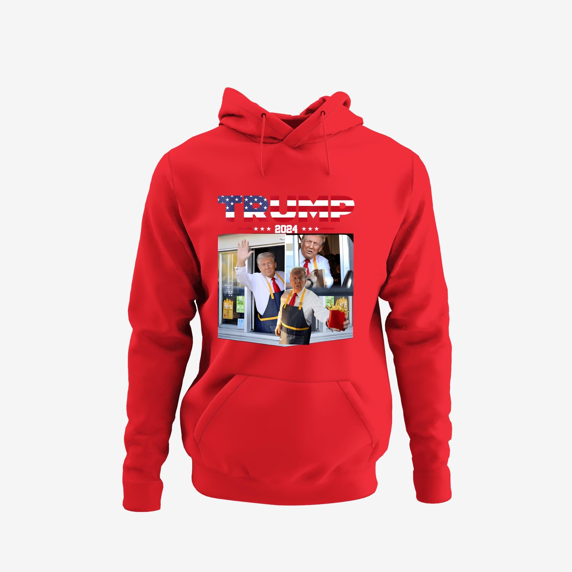 Trump Works The Drive-Thru Fast Food Worker French Fries Hoodie