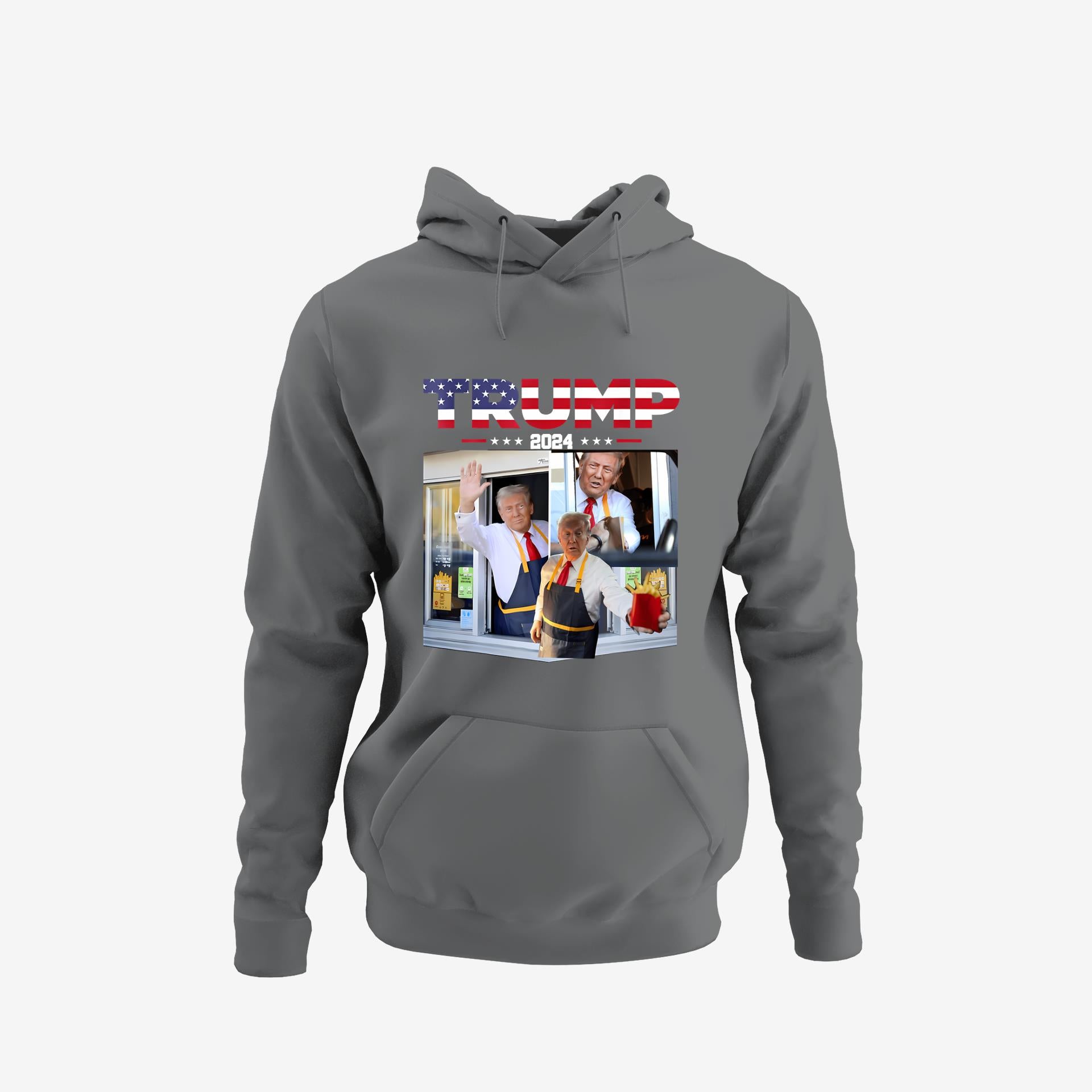 Trump Works The Drive-Thru Fast Food Worker French Fries Hoodie