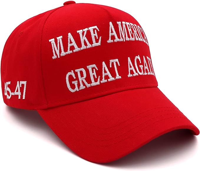 Trump 2024 Hat 45-47 MAGA Hat Make America Great Again Donald Trump Slogan with USA Flag Embroidery Adjustable Baseball Cap