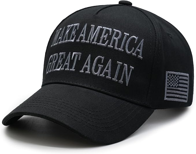 Donald Trump 45-47 Never Surrender MAGA Hat Make America Great Again Slogan with USA Flag Adjustable Baseball Cap Black