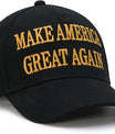 Donald Trump 2024 45-47 Never Surrender MAGA Hat, Make America Great Again Slogan with USA Flag, Black & Gold Adjustable Cap