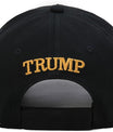 Donald Trump 2024 45-47 Never Surrender MAGA Hat, Make America Great Again Slogan with USA Flag, Black & Gold Adjustable Cap