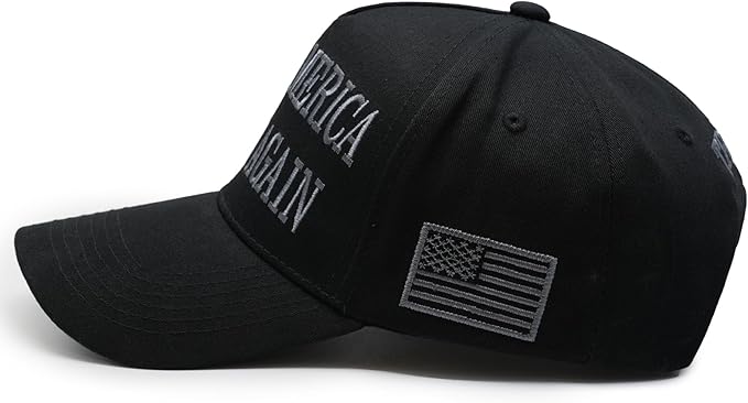 Donald Trump 45-47 Never Surrender MAGA Hat Make America Great Again Slogan with USA Flag Adjustable Baseball Cap Black