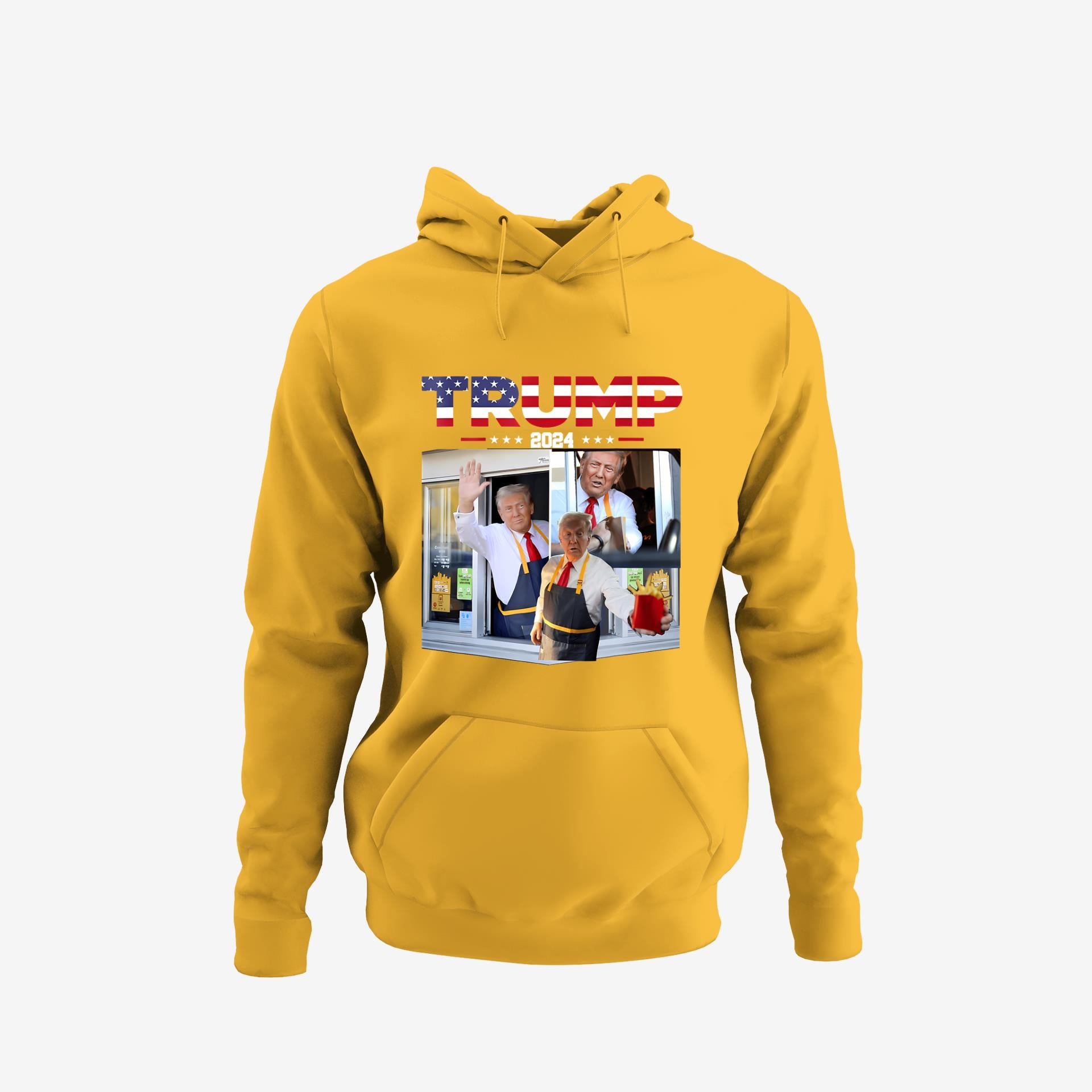 Trump Works The Drive-Thru Fast Food Worker French Fries Hoodie